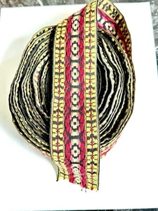 Vtg Embroidered Trim Edging 10 Yds X 2" WIDE Embroidery Camera Guitar Strap - Picture 1 of 5