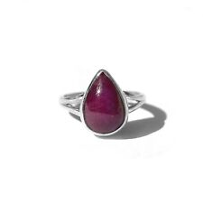 Christmas Gift, Ruby Women Handmade Solitaire Ring in 925 Sterling Silver