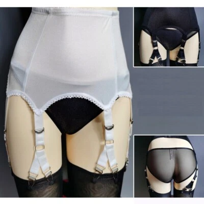 S-3XL Vintage Retro Strapsgürtel Strumpfhalter 6 Straps 12 Claws mit Metallclips - Bild 1 von 4