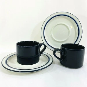 Dansk Japan Bistro Bisserup Blue Flat Cup & Christianhavn Blue Saucer Set of 2 - Picture 1 of 8