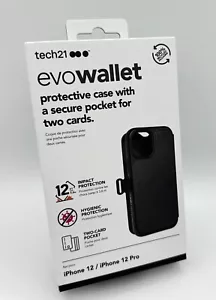 Tech21 iPhone 12/12 Pro Hygienic Protection EvoWallet Case Black - Picture 1 of 15