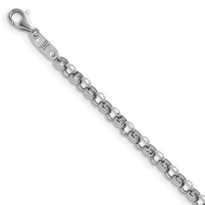 "Collar de cadena rolo liso platino PT950 3,4 mm 16"" 18"" 20"" 24"" o 30" - Imagen 1 de 3