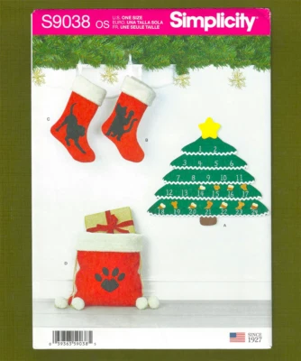 Christmas Stockings & Gift Bag Sewing Pattern for your Pets!! Simplicity 9038 - Image 1 of 4