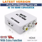 RCA CVBS AV to HDMI 1080P Video Audio Composite Converter Mini Adapter HDTV/DVD