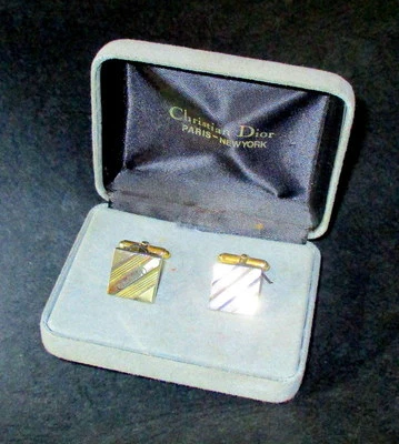 GEMELOS VINTAGE AÑOS 70 EN CAJA CON LOGOTIPO DORADO FIRMA DE CHRISTIAN DIOR, PARÍS Foto 1 de 3