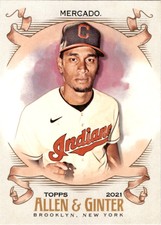 2021 Topps Allen & Ginter #164 Oscar Mercado Indians Baseball Card