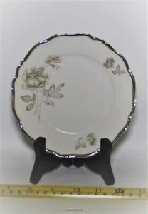 EDELSTEIN Primrose Set/6 Bread Plate*Gray Flowers*Vtg Germany*Maria Theresia - Picture 1 of 2