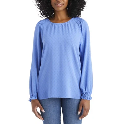 Jessica Simpson Women's Textured Blouse, Blue, Size M - Image 1 of 4