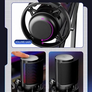 Microphone USB élégant pour joueurs avec fonctions améliorées d'annulation d - Zdjęcie 1 z 6