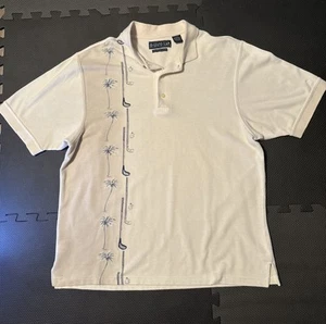Vintage Grand Slam Golf Polo All Over Print Graphic Collared Shirt Beige Size L - Picture 1 of 9