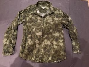 Cherokee shirt kids XL (16) green camo long-sleeve button-up - Picture 1 of 12