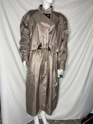 Vintage 80s NWT Totes Trench Rain Coat Purple/ Mauve 14 New - Image 1 of 4