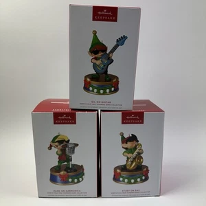 2024 Hallmark Storytellers North Pole Tree Trimmers Band Complete Set of 3 New - Picture 1 of 5