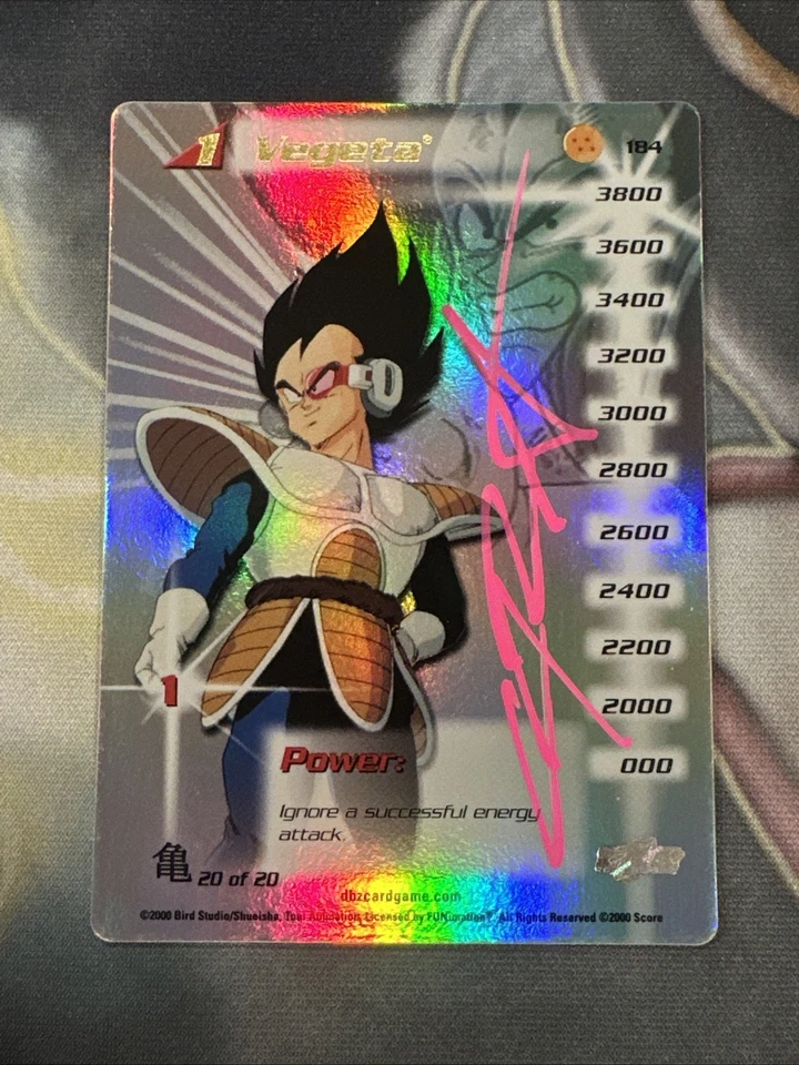SIGNED Vegeta 2000 Score DBZ Chris Sabat Foil Personality Saiyan Saga Card PINK - Image 1 of 1