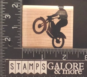 Stampin' Up! RUBBER STAMPS 1999 ON THE GO SPORTS MOTOCROSS MOTORCYCLE RIDING #06 - Picture 1 of 3