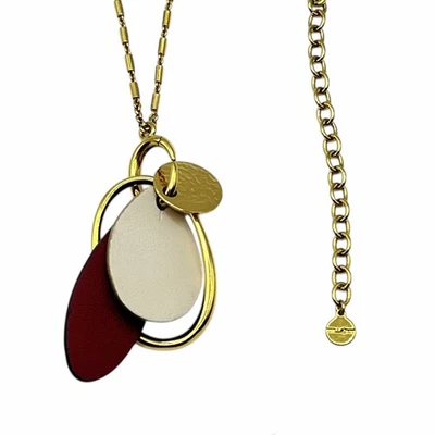 Stella Dot Pendant Necklace Gold Tone Color Pop Versatile Long Chain Reversible - Image 1 of 4