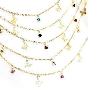 10 Jahre Schmetterling Charm Multicolor Strass Anhänger Gliederkette zum Selbermachen Bastelbedarf - Bild 1 von 11