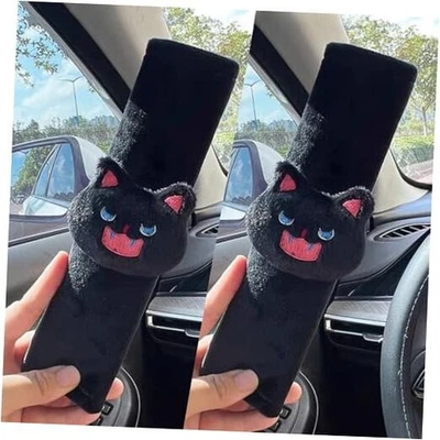 Almohadilla para cubierta de cinturón de seguridad de 2 piezas, lindas fundas de cinturón de seguridad Kawaii Animal Cat para negro Foto 1 de 4