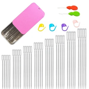 40PCS Large Eye Sewing Needles, 8 Sizes Hand Sewing Sharp Needles, Embroidery... - Picture 1 of 7