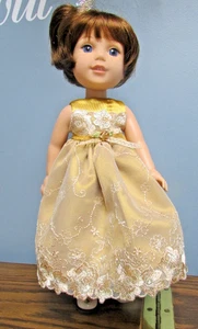 Gold Party Dress Set made to fit 14.5" Wellie Wishers dolls - Picture 1 of 4