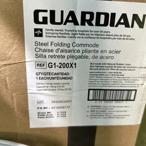 BRAND NEW IN BOX Medline Steel Drop Arm Commode Chair Padded Seat Drop Down Arms - Picture 1 of 6