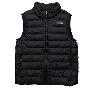 Patagonia Vest Boys Size XS 5-6 Puffer Down Sweater Insulated Full Zip Black - Picture 1 of 6