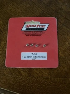 "Quickfuel 6-32 restricciones atornillables 0,033"" 7-33" - Imagen 1 de 1