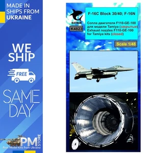 Boquillas de escape Katran 4823 1/48 F-16C bloque 30/40; F-16N víbora/Falcón de lucha - Imagen 1 de 5