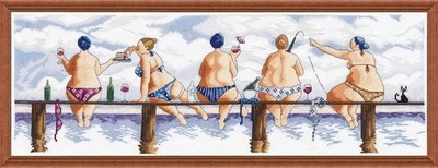 Kit de punto de cruz contado Design Works Crafts Dockside bordado costura Foto 1 de 3