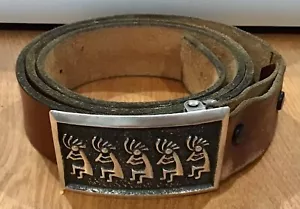 AUTHENTIC ALVIN THOMPSON NAVAJO SIGNED UNISEX STERLING KOKOPELLI BELT BUCKLE - Picture 1 of 12