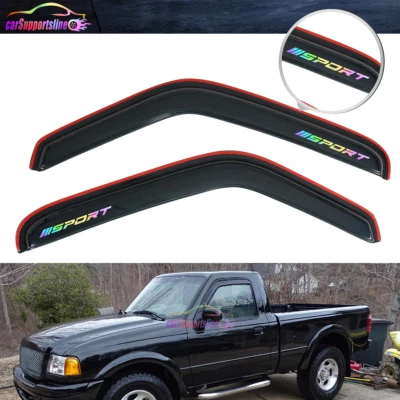 Se adapta a Ford Ranger 93-11 cabina estándar en visera de ventana de canal con deportivo neocromático Foto 1 de 4