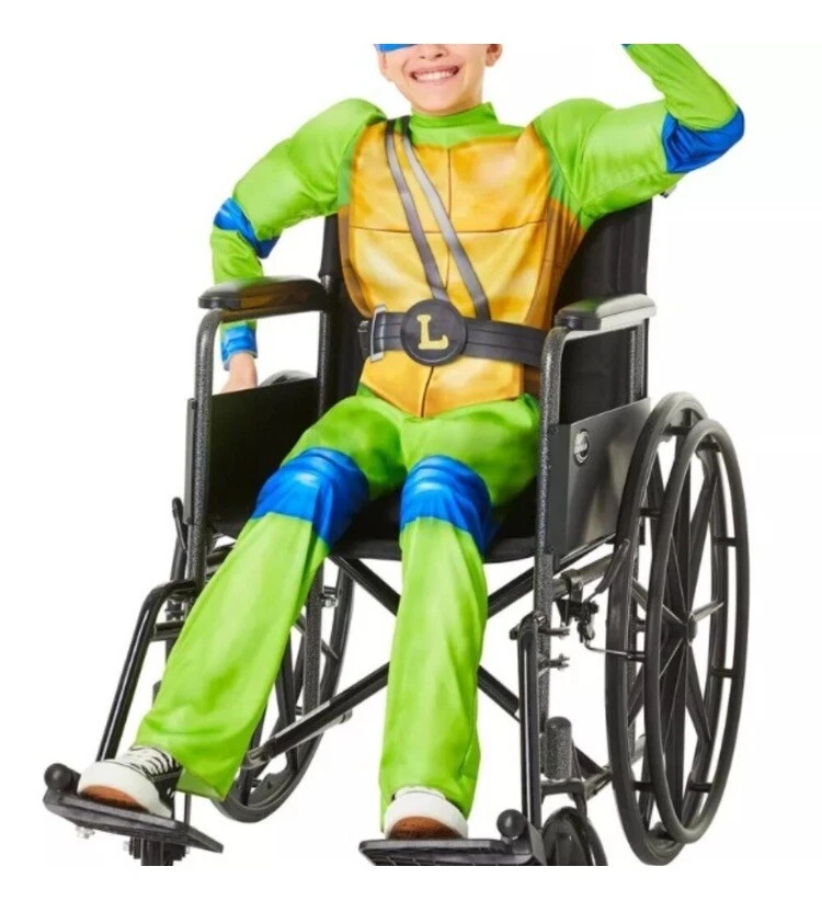 Disfraz Tortugas Ninja Leonardo Azul Silla de Ruedas Adaptable Cinturón Iluminado Grande Foto 1 de 4