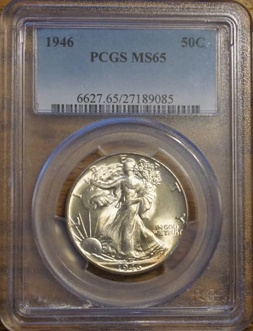 1946 WALKING LIBERTY HALF DOLLAR -PCGS -MS-65 #6627.65/27189085 Cover