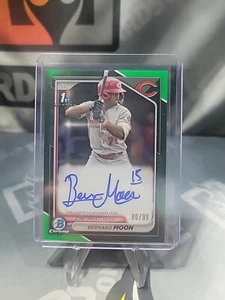 BERNARD MOON Green Lava  1st Bowman  /99 RC Auto 2024 Bowman Chrome - Picture 1 of 2