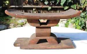 Antique African Ashanti Asante Tribal Hand Carved Wood Stool Ghana Africa - Picture 1 of 16