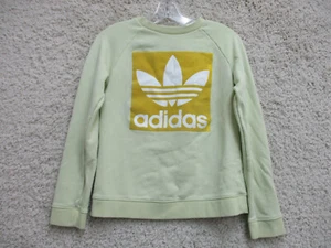 Adidas Sweater Small Adult Green Pullover Spell Out Logo Modern Fit Womens S - Picture 1 of 11