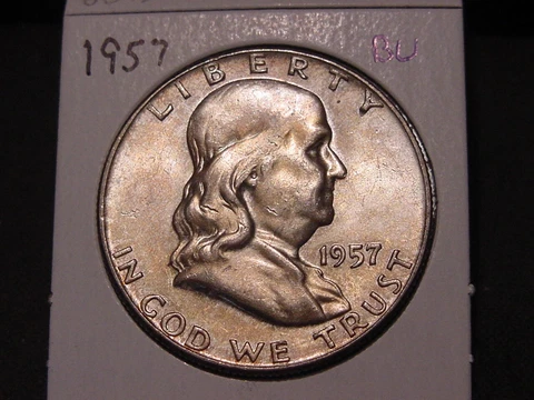 1957 FRANKLIN HALF BU NICE POPULAR DATE FREE SHIPPING Cover