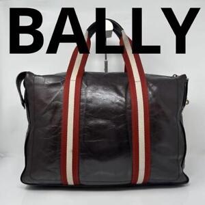 [Good product] BALLY business bag tote bag leather striped