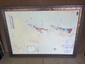 Vinmaps Map Wine Trail Burgundy Region France 37" x 26.5" Framed Print - Picture 1 of 8