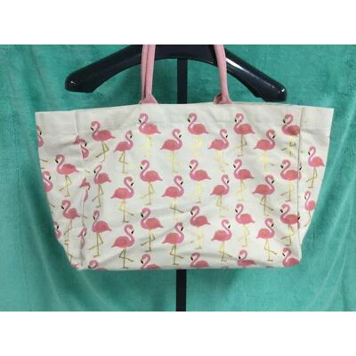 Bolso de Mano Twos Company Flamingo Algodón Lona  Foto 1 de 3