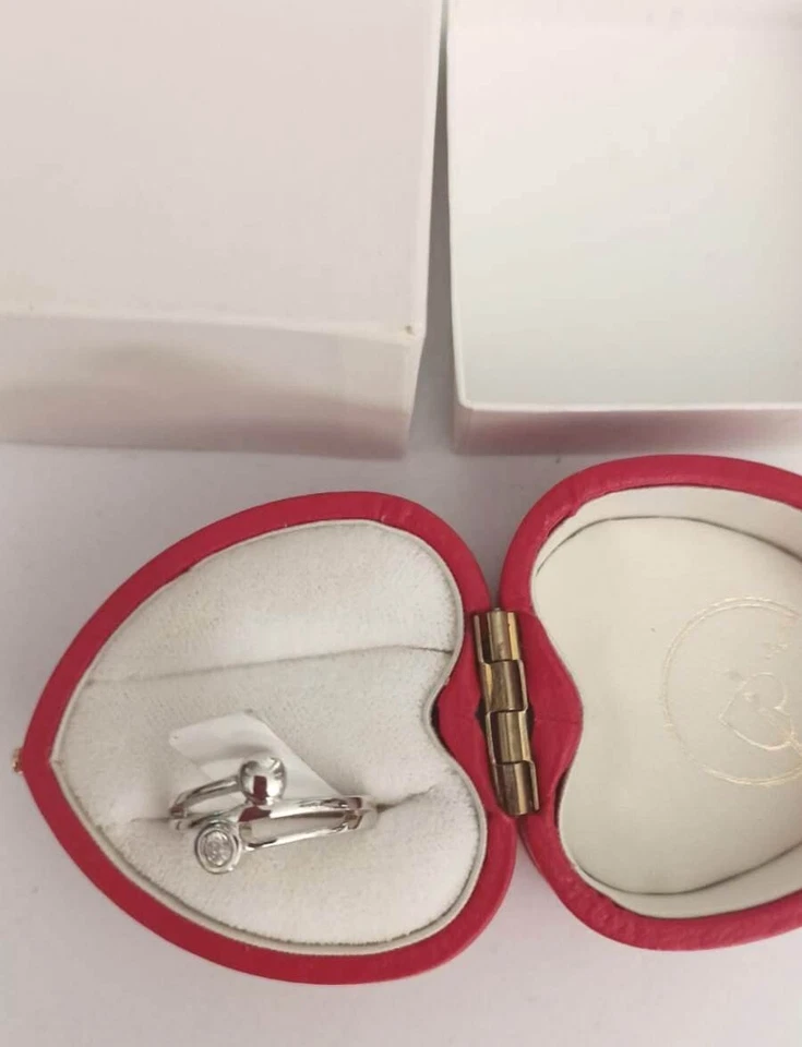 ANELLO SOLITARIO ARGENTO 925 rodiato effetto oro bianco ZIRCONE CONTRARIE' - Immagine 1 di 1