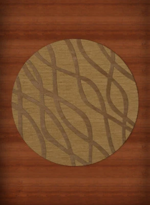 Yellow Transitional Hand Hooked Waves Lines Stripes Area Rug Abstract DV10 - Image 1 of 2