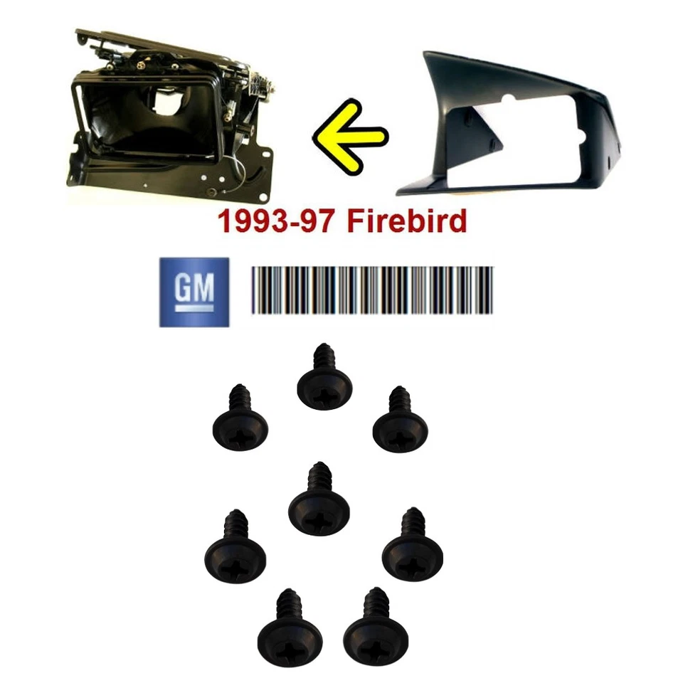 Juego de tornillos de montaje Firebird Bisel 1993-1997 negro GM Foto 1 de 2