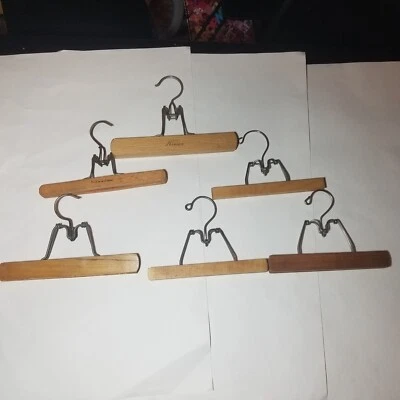 Cabides de calça vintage de madeira.  Conjunto de 6 - Imagem 1 de 4