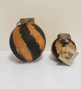 Yankee Candle Jackson Frost Arancione Set Supporto Ornamento Nero Tealight - Foto 1 di 8