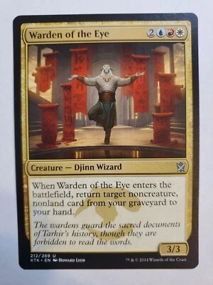 MTG Magic The Gathering Card Warden of the Eye Creature Djinn Wizard Khans Of Ta - Image 1 of 2