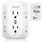 LENCENT Multi Plug Outlet Extender 1728J Surge Protector Wall Mountable 6 Outlet