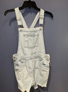 XLarge 14 Girls Denim Overalls Shorts Cat & Jack NWT Blue Bibs - Picture 1 of 5