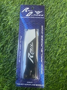 Rail R-116 Tail Blades 116mm Carbon Fiber Black And White For Model Helicopters - Picture 1 of 4