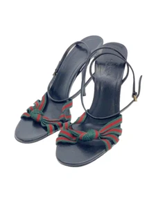GUCCI Sandals Black Leather Used - Picture 1 of 4